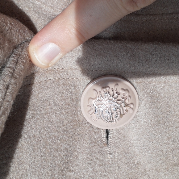 Viml.y Black & Tan Pea Coat, Size M - Picture 4 of 8